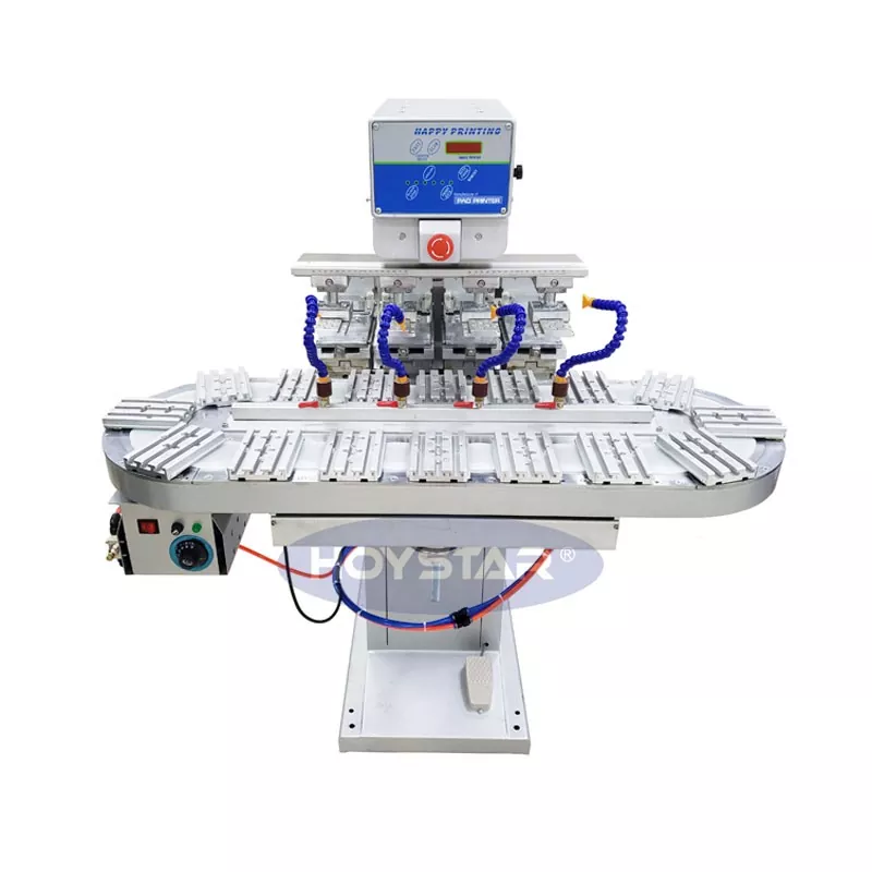 Printéir Pad Dath Mórmhéid Ceithre Le Conveyor